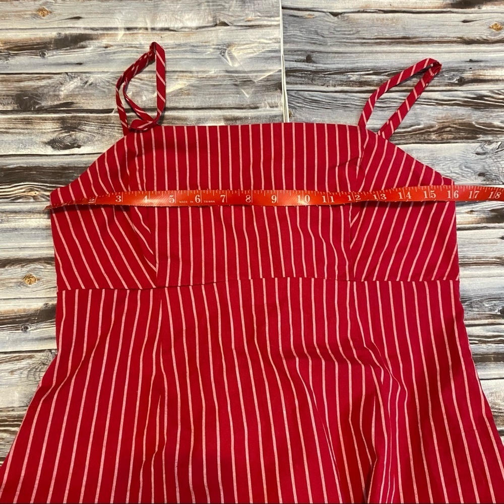 Kendall & Kylie Pacsun Vertical Striped Square Neck Sleeveless Mini Dress Pink M - Picture 7 of 8